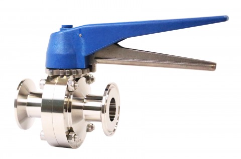 วาล์วผีเสื้อ เฟอร์รูล ss304 ด้ามบีบ 